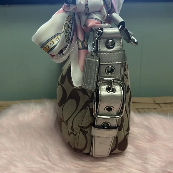 Coach Brown and Silver Shoulder Bag Vintage Y2K - Picture 5 of 10